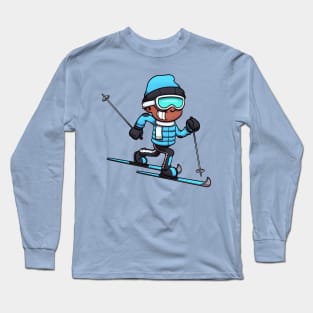 Cross Country Skiing Boy Long Sleeve T-Shirt